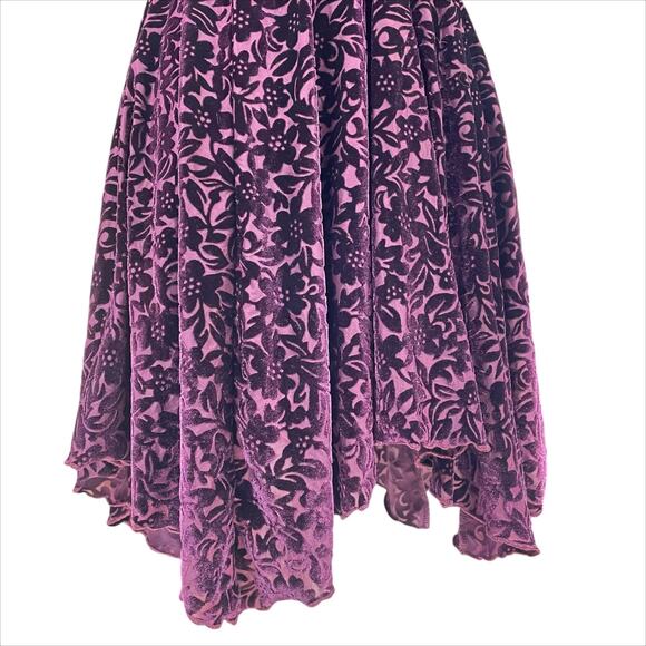 KIMCHI BLUE URBAN OUTFITTERS Floral Burnout Velvet Skater Dress in Plum Purple S - Picture 4 of 7